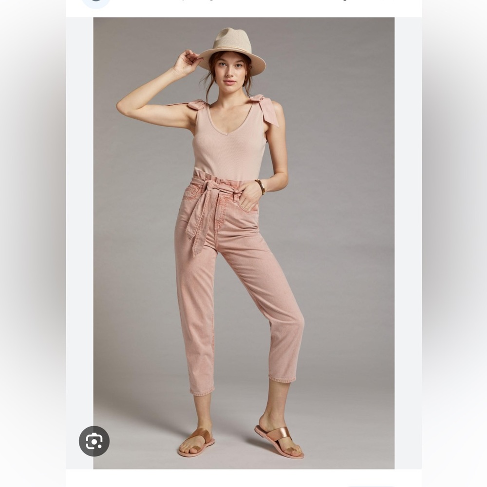 MAEVE pink tie tank top